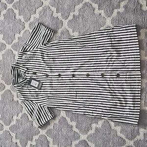 Womens size M striped button up collared shirt dress